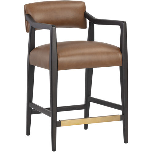Keagan 36.5 inch Brentwood Charcoal Leather Counter Stool